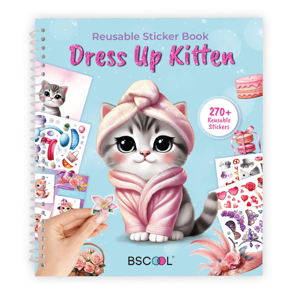 BSCOOL Sticker Dress Up Kitten - Kids Activity and Sticker Book with 270+ Reusable Stickers for Ages 5-8