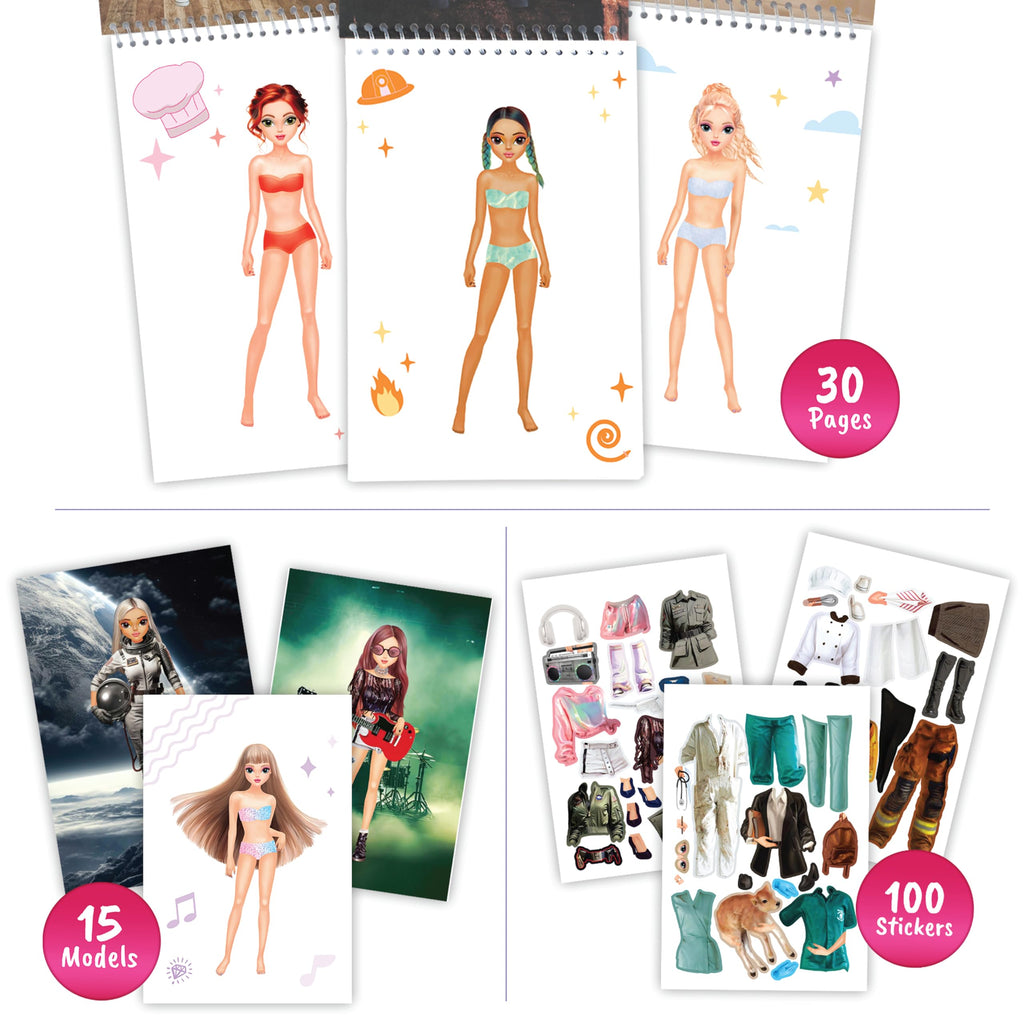 BSCOOL Sticker Dress Up My Dream Job – Career Fashion Activity Book for Girls 5+ with 100+ Stickers