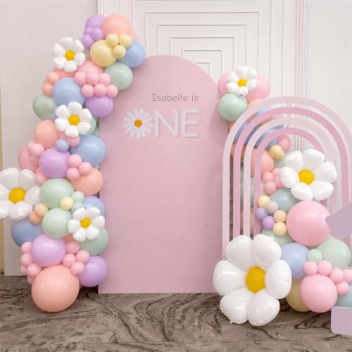 BTZO Daisy Balloon Garland Arch Kit - 99 Pastel Macaron Latex Balloons for Boho Party Decor