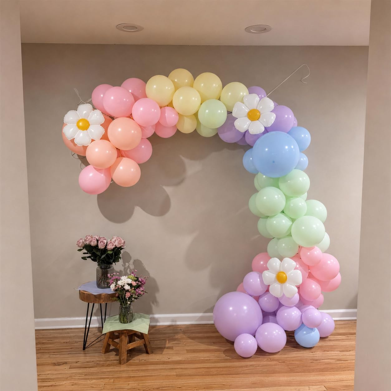 BTZO Daisy Balloon Garland Arch Kit - 99 Pastel Macaron Latex Balloons for Boho Party Decor