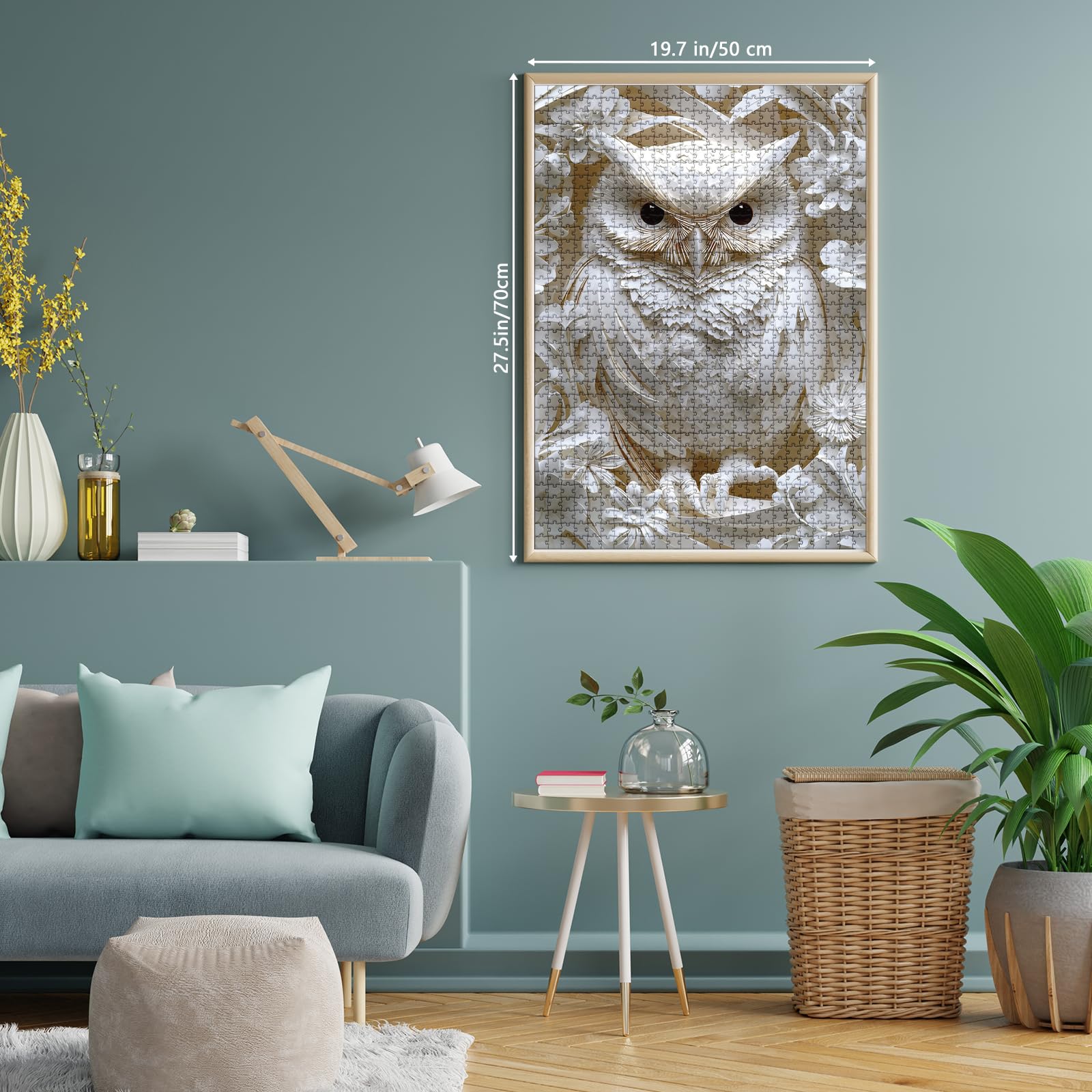 BUAHA 1000-Piece White Owl Jigsaw Puzzle – Challenging Nature Art for Adults