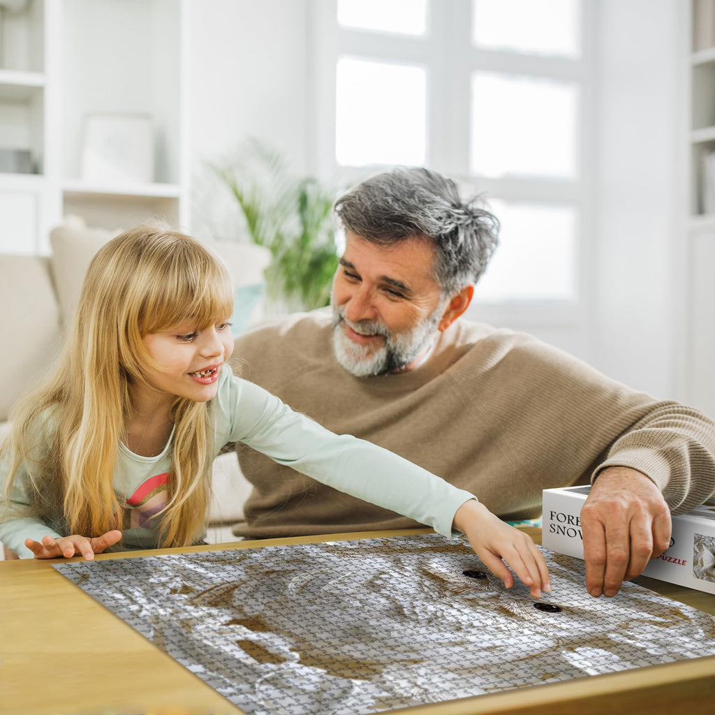 BUAHA 1000-Piece White Owl Jigsaw Puzzle – Challenging Nature Art for Adults