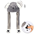 Bubblepompom Animal Hat with Moving Ears – Plush Dress-Up Hat for Kids, Press Paws to Flap Ears, Fun for Parties and Photos