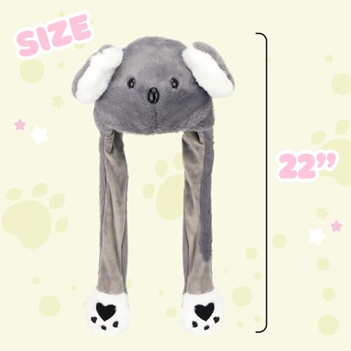 Bubblepompom Animal Hat with Moving Ears – Plush Dress-Up Hat for Kids, Press Paws to Flap Ears, Fun for Parties and Photos