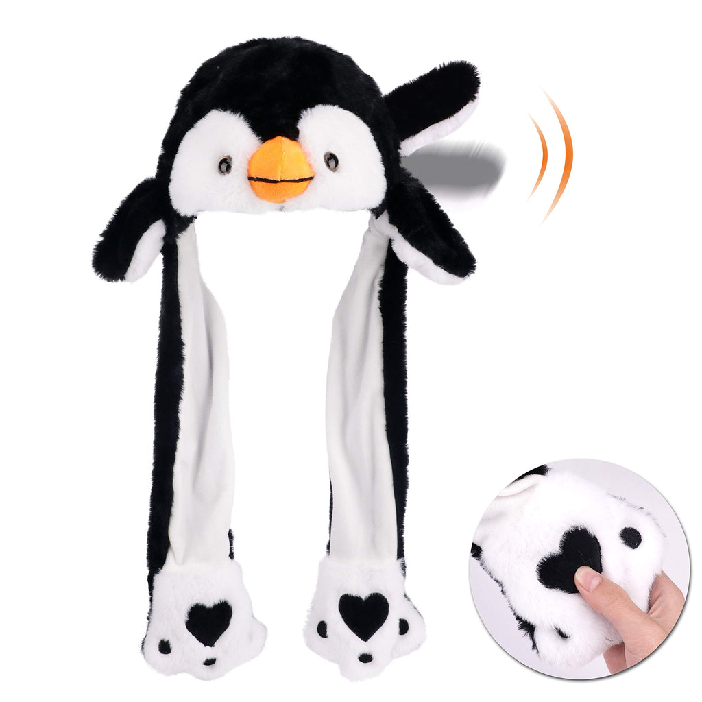 Bubblepompom Animal Hat with Moving Ears – Plush Interactive Headwear for Kids