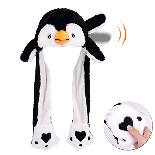 Bubblepompom Animal Hat with Moving Ears – Plush Interactive Headwear for Kids