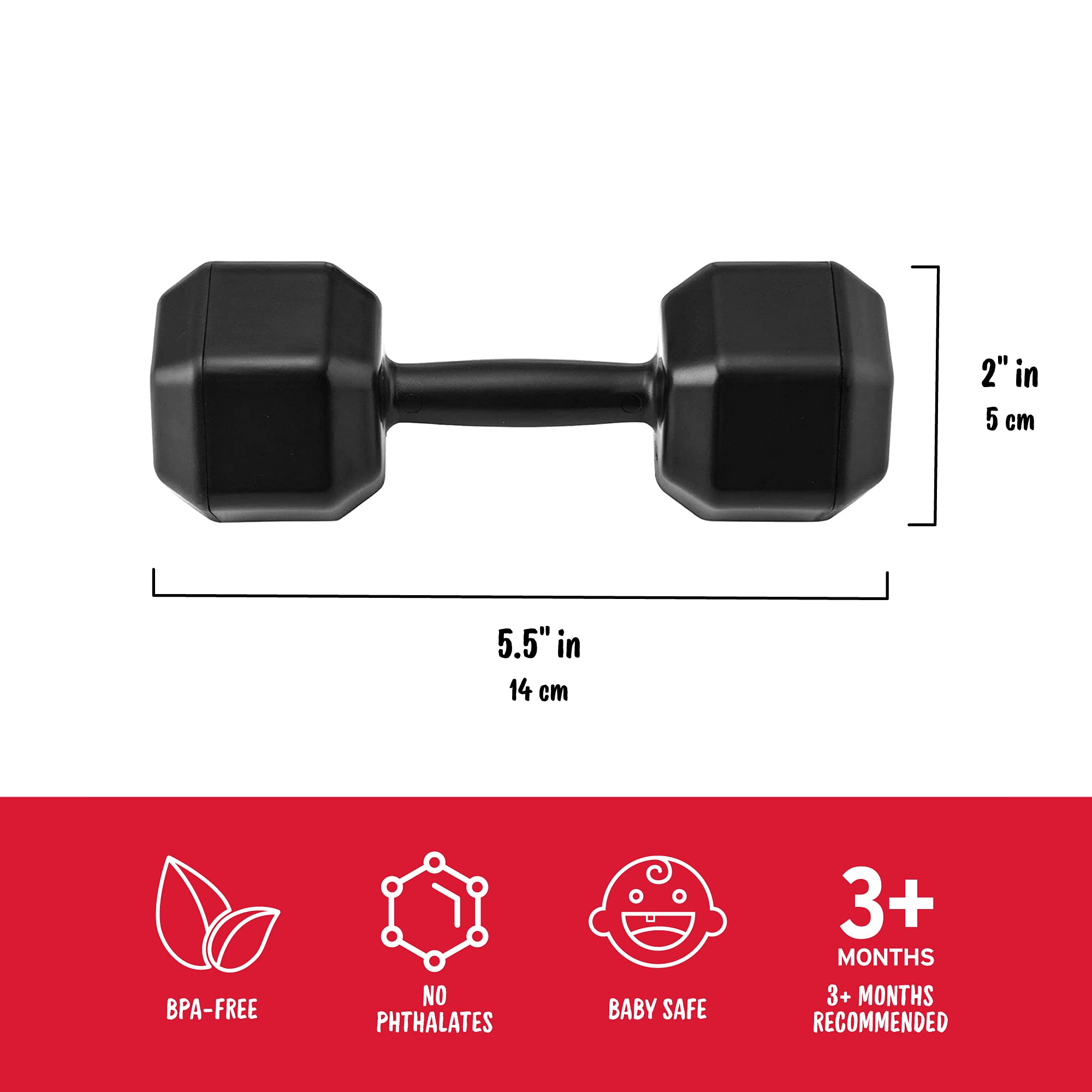 Buff Baby Dumbbell Rattle – Fun, Lightweight Toy for Babies 3+ Months
