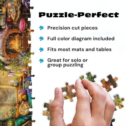 Buffalo Games 1000 Piece Jigsaw Puzzle: Aimee Stewart's Merry Mushroom Cottage – Fantasy Art for Adults