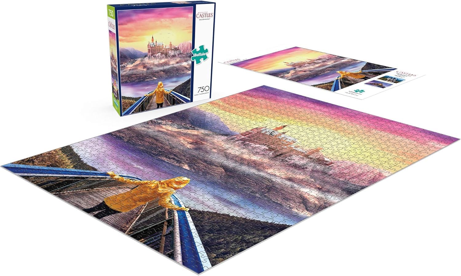 Buffalo Games 750-Piece Discover Fantasy Jigsaw Puzzle – Medieval Castle Scene for Adults