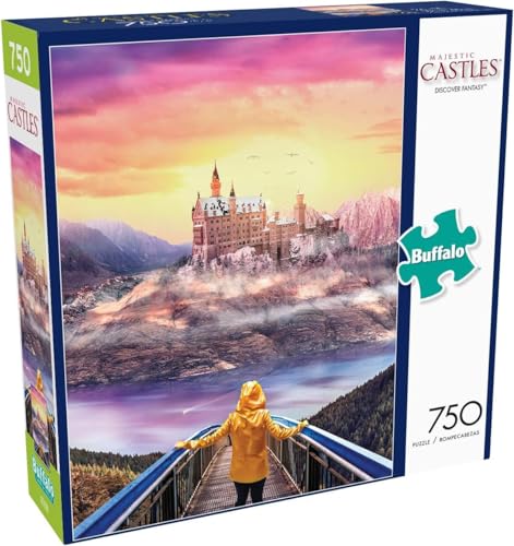 Buffalo Games 750-Piece Discover Fantasy Jigsaw Puzzle – Medieval Castle Scene for Adults