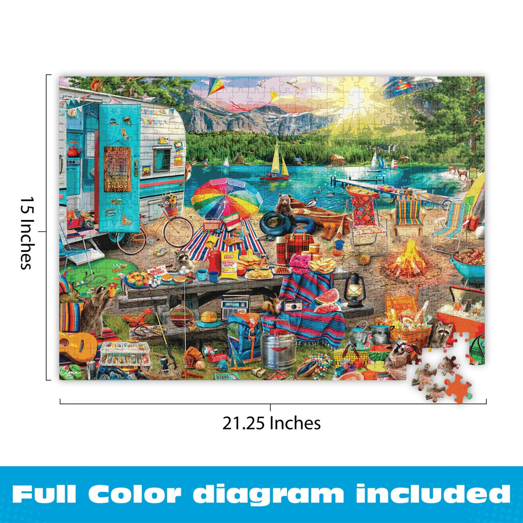 Buffalo Games Aimee Stewart Family Campsite Look Closer 500 Piece Jigsaw Puzzle