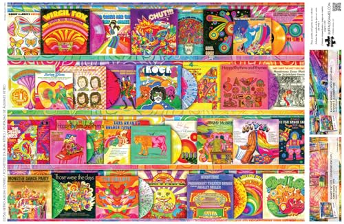 Buffalo Games Aimee Stewart Retro Album Covers 1000-Piece Jigsaw Puzzle – Includes Full-Sized Poster – 26.75 x 19.75 Inches