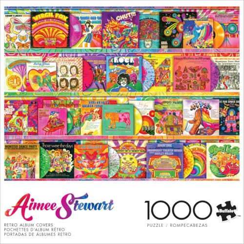 Buffalo Games Aimee Stewart Retro Album Covers 1000-Piece Jigsaw Puzzle – Includes Full-Sized Poster – 26.75 x 19.75 Inches
