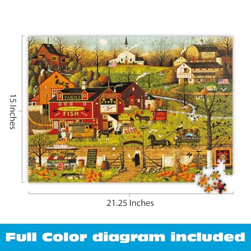 Buffalo Games Blackbirds Roost at Mill Creek 500 Piece Jigsaw Puzzle – Charles Wysocki Autumn Americana
