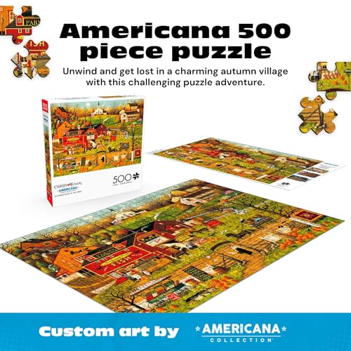 Buffalo Games Blackbirds Roost at Mill Creek 500 Piece Jigsaw Puzzle – Charles Wysocki Autumn Americana