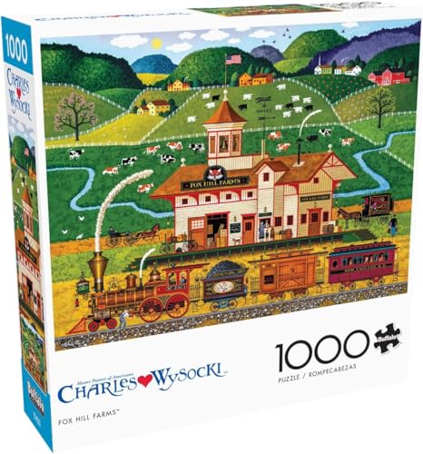 Buffalo Games Charles Wysocki Fox Hill Farms 1000-Piece Jigsaw Puzzle – 26.75 x 19.75 Inches