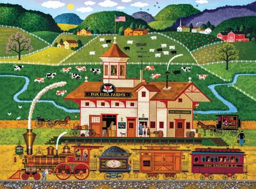 Buffalo Games Charles Wysocki Fox Hill Farms 1000-Piece Jigsaw Puzzle – 26.75 x 19.75 Inches