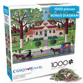 Buffalo Games Charles Wysocki Ice Cream & Hopscotch 1000-Piece Jigsaw Puzzle - Americana Art, Bonus Poster