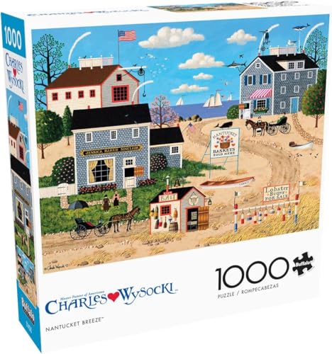 Buffalo Games Charles Wysocki Nantucket Breeze 1000 Piece Jigsaw Puzzle - 26.75x19.75 in - Nautical Scene for Adults