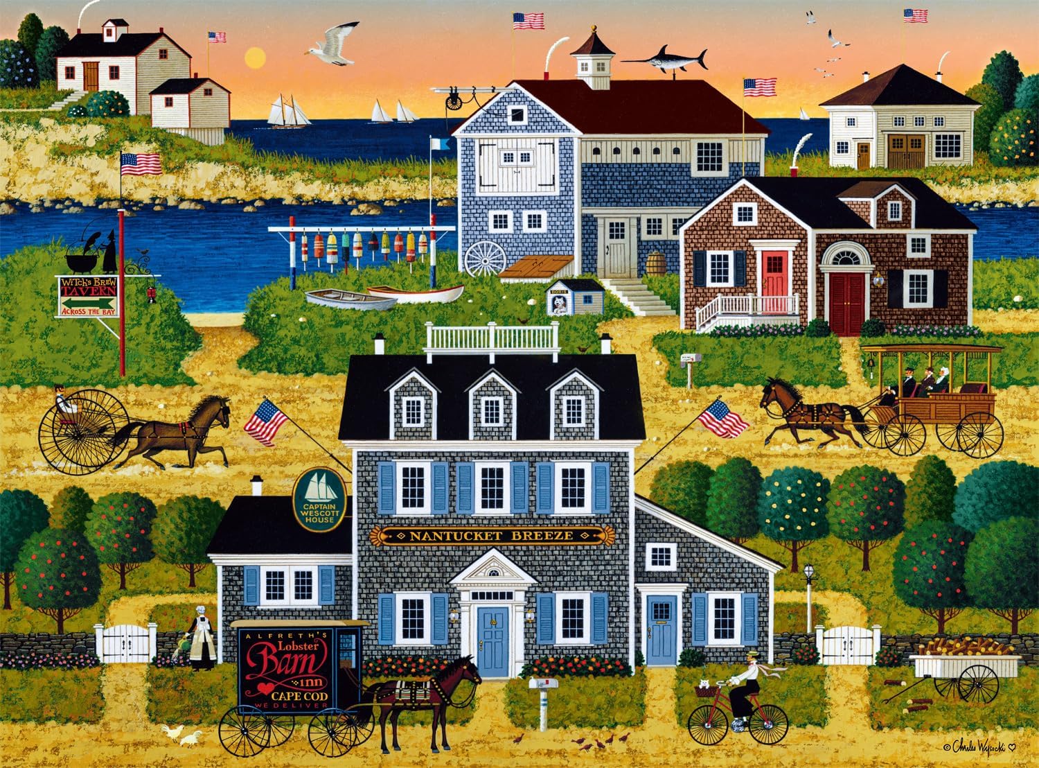 Buffalo Games Charles Wysocki Witch's Bay 1000 Piece Jigsaw Puzzle