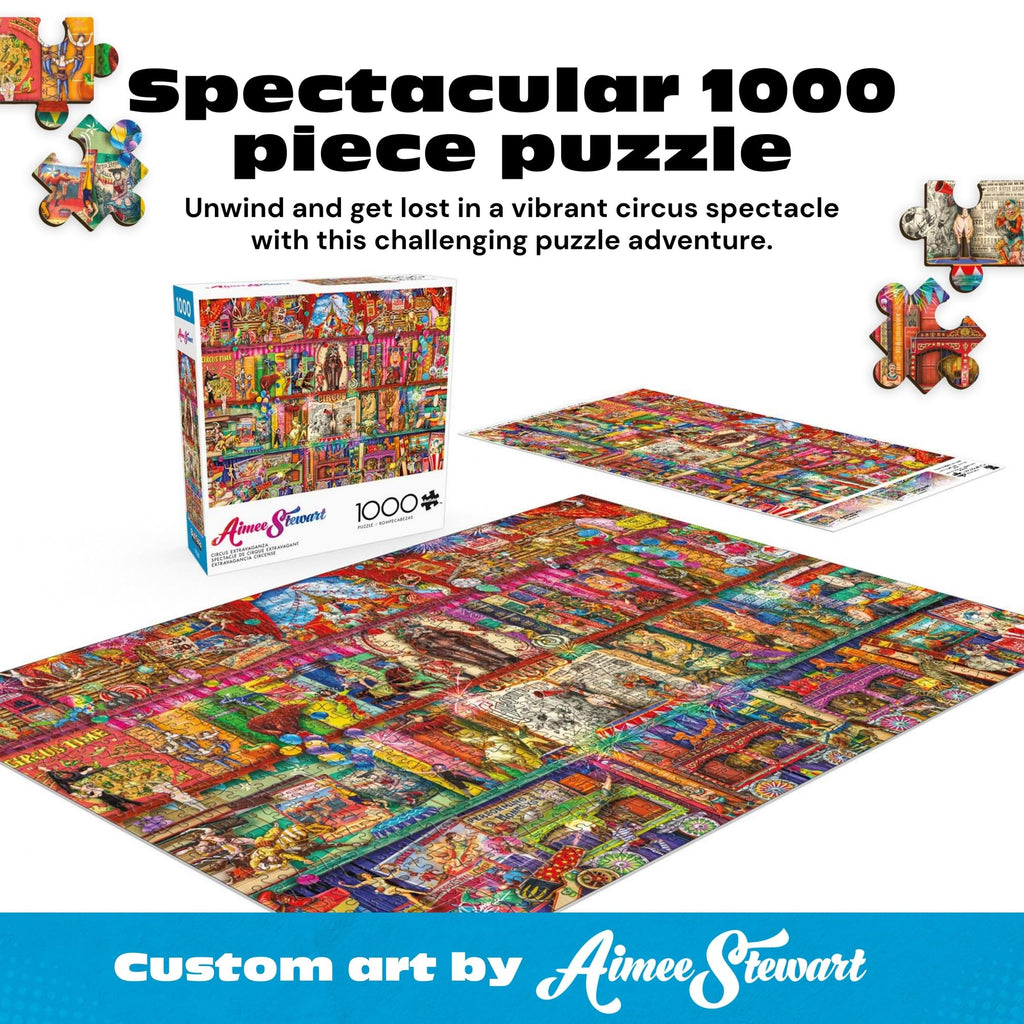 Buffalo Games Circus Extravaganza 1000-Piece Puzzle: Vintage Carnival Art by Aimee Stewart