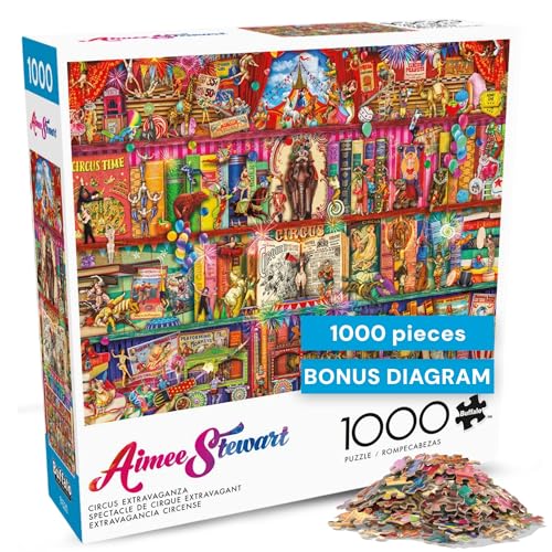 Buffalo Games Circus Extravaganza 1000-Piece Puzzle: Vintage Carnival Art by Aimee Stewart