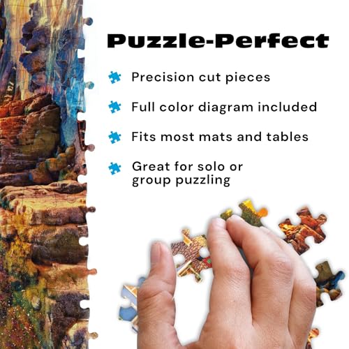 Buffalo Games Dominic Davison Rocky Cliff Lighthouse 300 Piece Jigsaw Puzzle – Oversized Easy-Grasp Pieces, Bonus Poster, 21.25 x 15 in