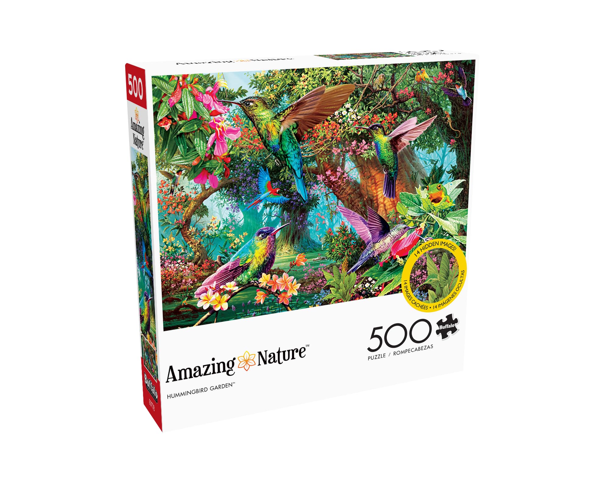 Buffalo Games Hummingbird Garden 500 Piece Jigsaw Puzzle – Steve Read Art, Bonus Poster, 21.25 x 15 Inches