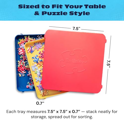 Buffalo Games Puzzle Sorting Trays – 7 Interlocking Trays with Safety Lid for Up to 1000 Pieces