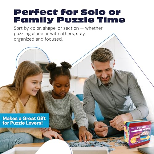 Buffalo Games Puzzle Sorting Trays – 7 Interlocking Trays with Safety Lid for Up to 1000 Pieces