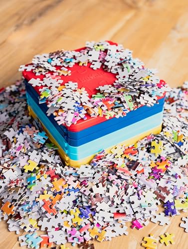 Buffalo Games Puzzle Sorting Trays – 7 Interlocking Trays with Safety Lid for Up to 1000 Pieces