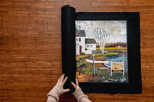 Buffalo Games Roll-Up Puzzle Mat – Premium Felt, Fits 1500-Piece Puzzles, Black