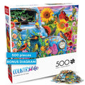 Buffalo Games Songbirds on the Farm 500-Piece Jigsaw Puzzle – Adult Puzzle with Lars Stewart Artwork, Perfect Snap Fit, Bonus Poster, Made in USA