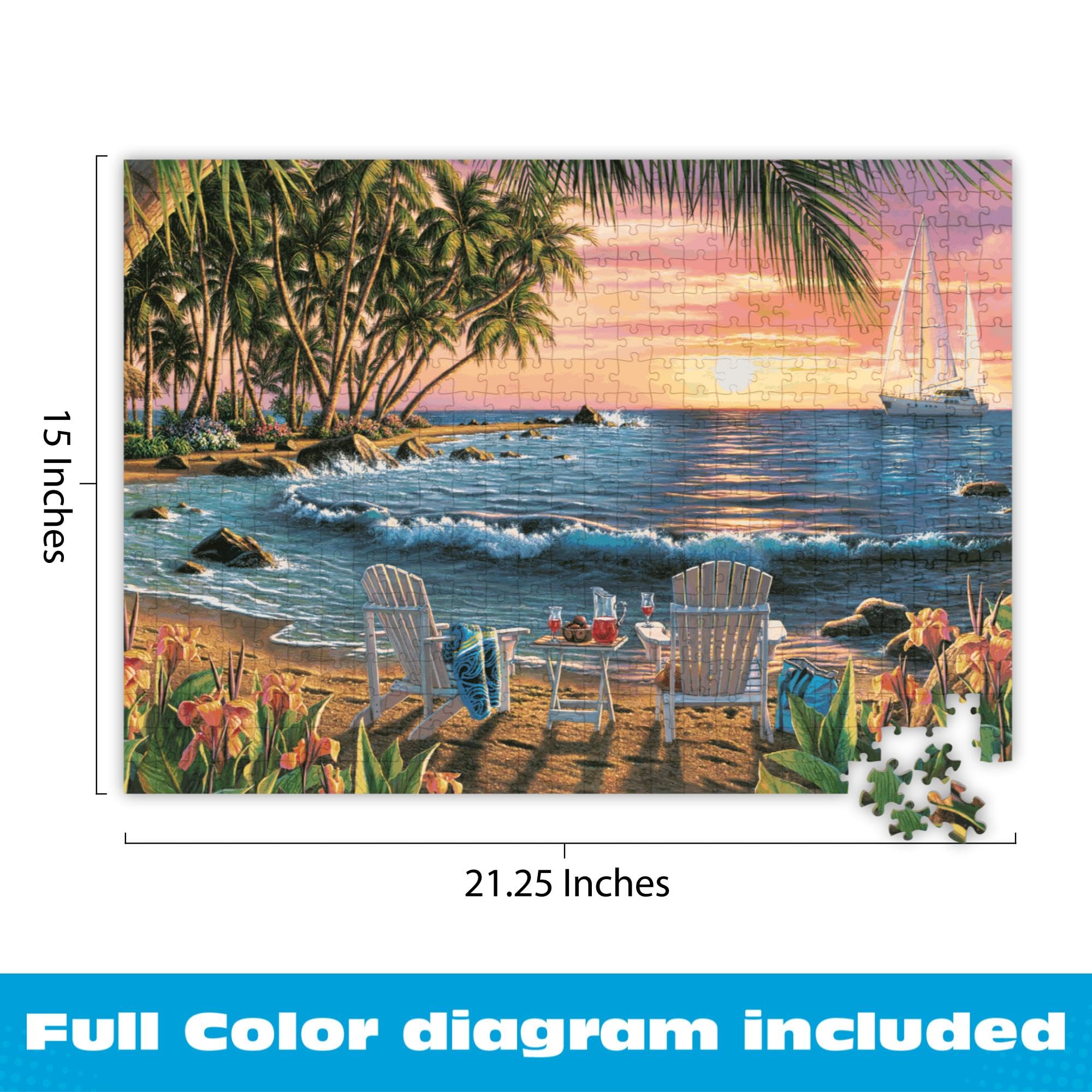 Buffalo Games Summertime 500 Piece Jigsaw Puzzle – Kim Norlien Coastal Scene, 21.25 x 15 in, Made in USA