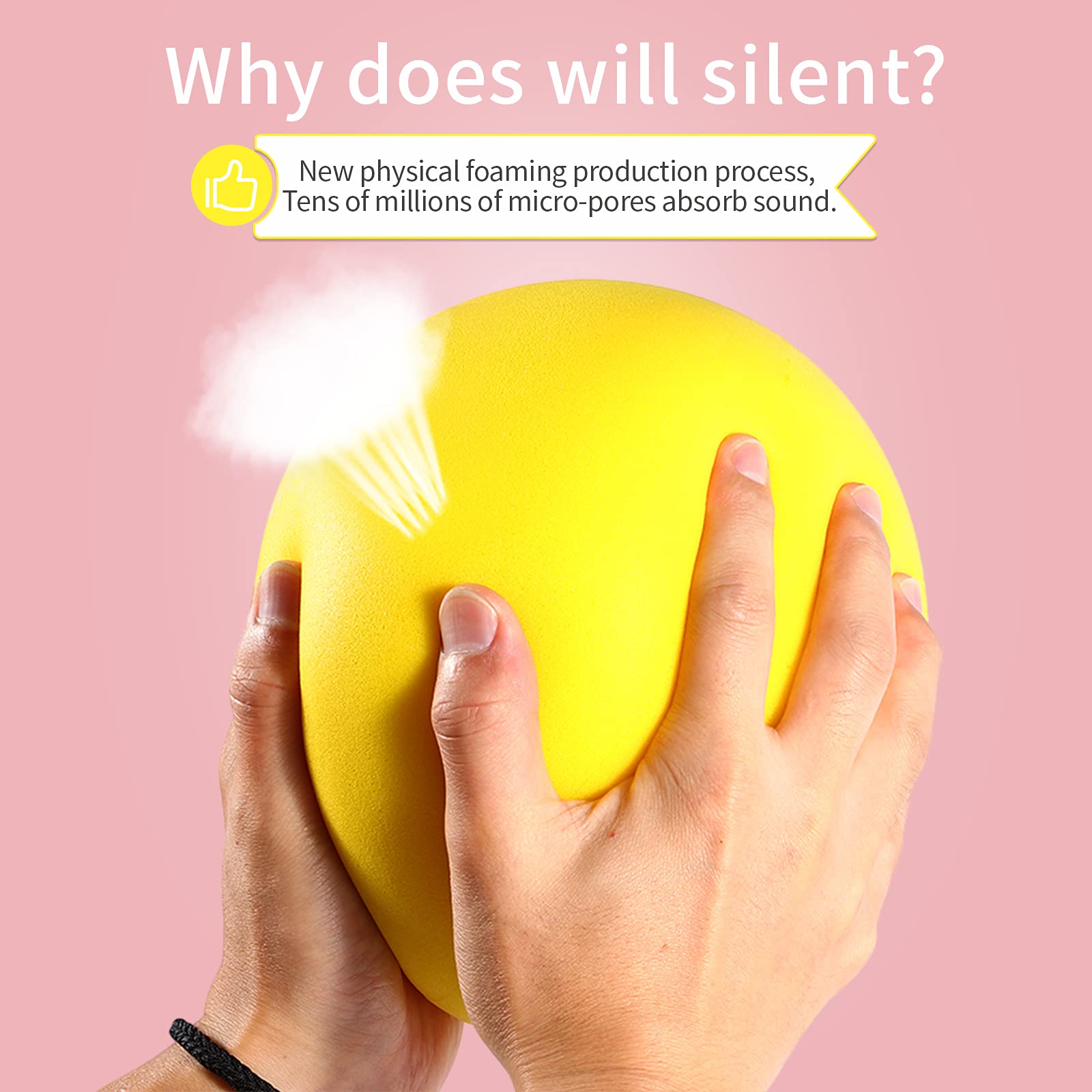 Buhoet 7-Inch Silent Foam Ball - Soft, Lightweight, and Bouncy for Indoor and Outdoor Play, Safe for Kids
