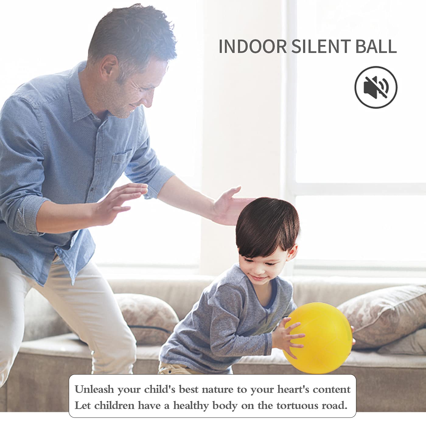 Buhoet 7-Inch Silent Foam Ball - Soft, Lightweight, and Bouncy for Indoor and Outdoor Play, Safe for Kids