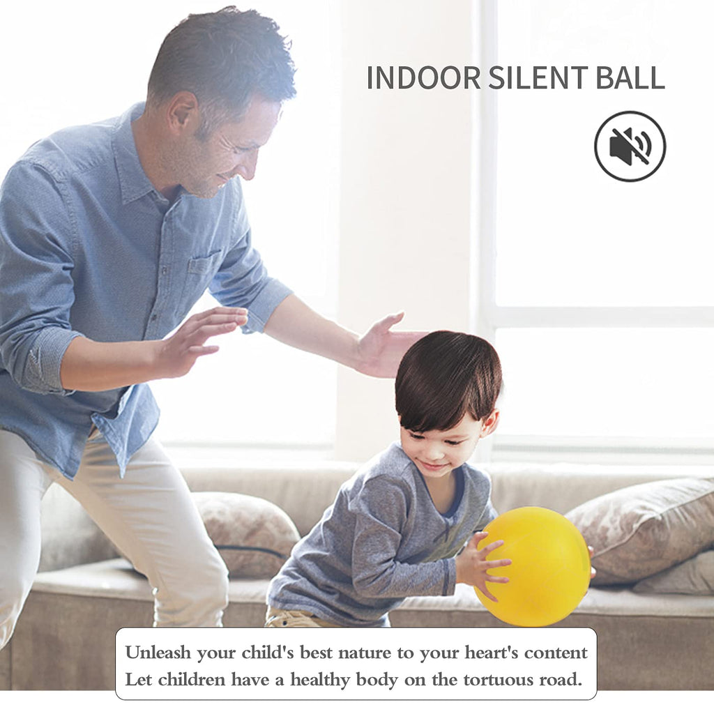 Buhoet 7-Inch Silent Foam Ball – Soft, Lightweight, and Safe for Toddlers (Yellow)