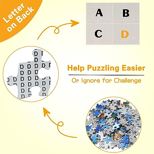 Bullglesup 1000-Piece Flower Jigsaw Puzzle for Adults – Letter-on-Back, No Dust, 27.5x19.6 Inches with 1:1 Poster