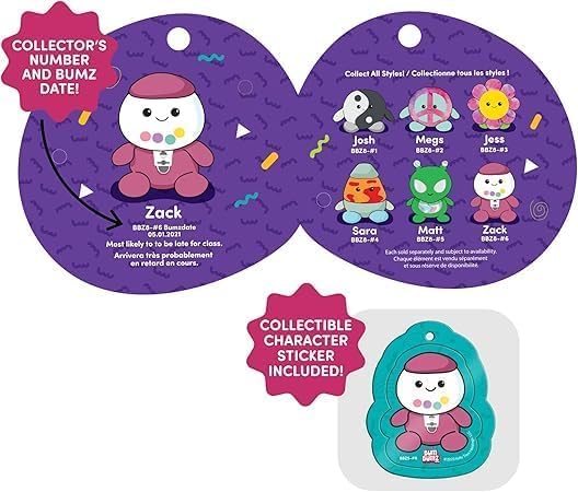 BumBumz 7.5-Inch Classic Kuromi Plush - Sanrio Collectible Beanbag Toy by Jazwares
