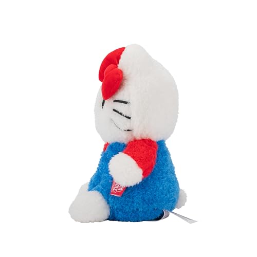 BumBumz 7.5-Inch Hello Kitty Plush – Classic Blue Overalls, Officially Licensed Sanrio Collectible