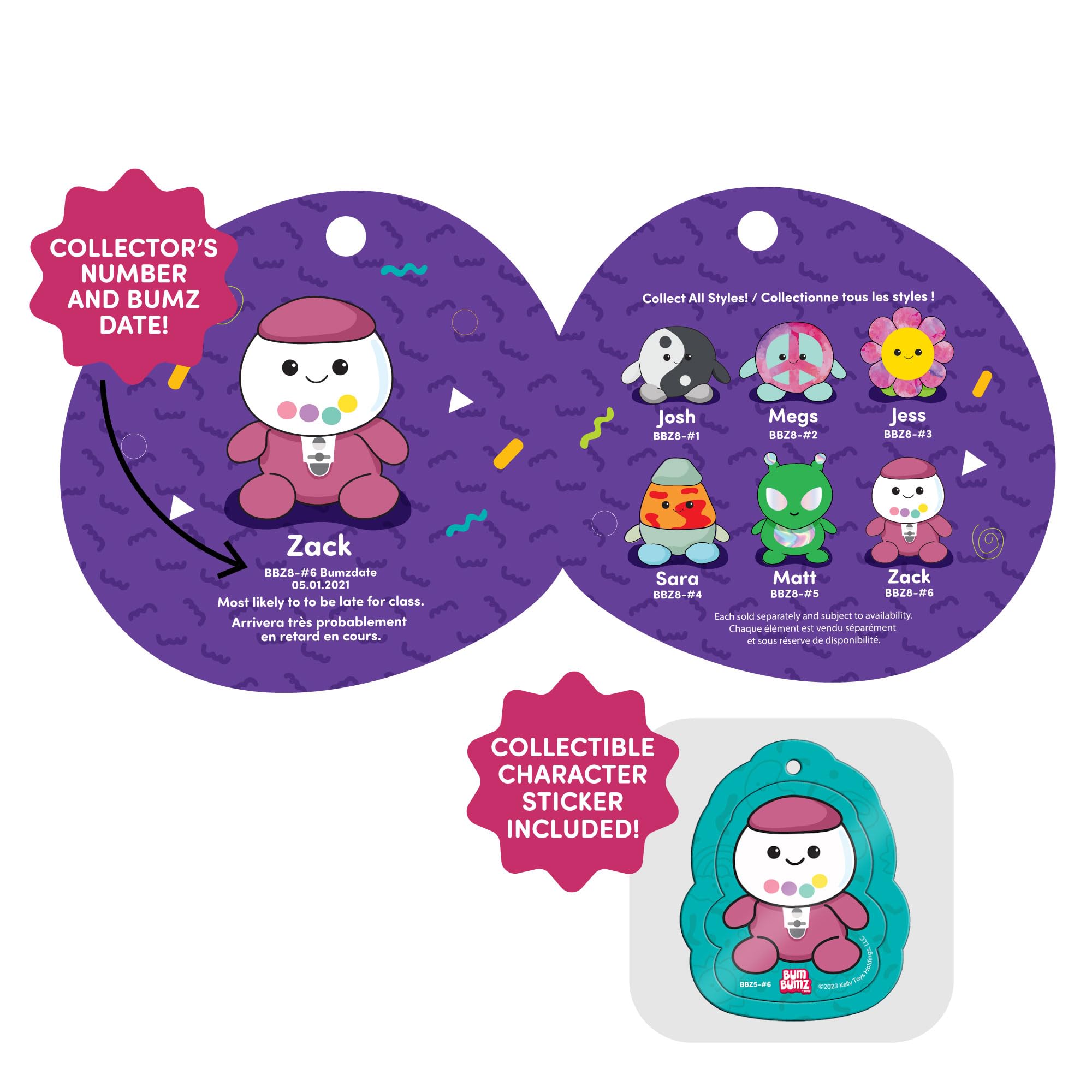BumBumz GroovyBumz 5-Pack – 4.5-Inch Collectible Plush Toys (Disco Ball Demi, Groovy Flower Faye, Van Vance, Guitar Giovanni, Peace Sign Fingers Petra)
