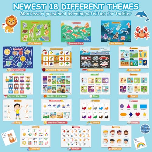 Busy Book for Toddlers: 36 Themes Preschool Learning Activities, Travel Toys for Kids Ages 3+