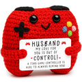 Busy Gaming Life Handmade Crochet Game Controller with Inspirational Card - Funny Stress Relief Gift for Gamers