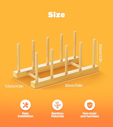 BusyePa 2-Pack 4-Slot Puzzle Display Stand – Vertical Storage Rack for Finished Jigsaw Puzzles, Books & Artwork (Natural Wood)