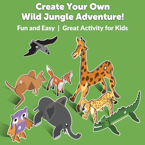 Butterfly EduFields 3D Wooden Animal Puzzles for Ages 2-4 — 10 DIY Animal Models