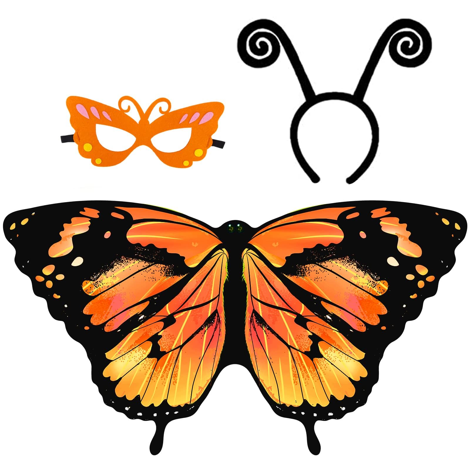 Butterfly Wings Costume Set for Girls – Fairy Dress-Up with Mask & Headband