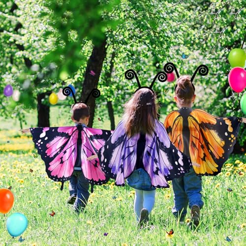 Butterfly Wings Costume Set for Girls – Fairy Dress-Up with Mask & Headband