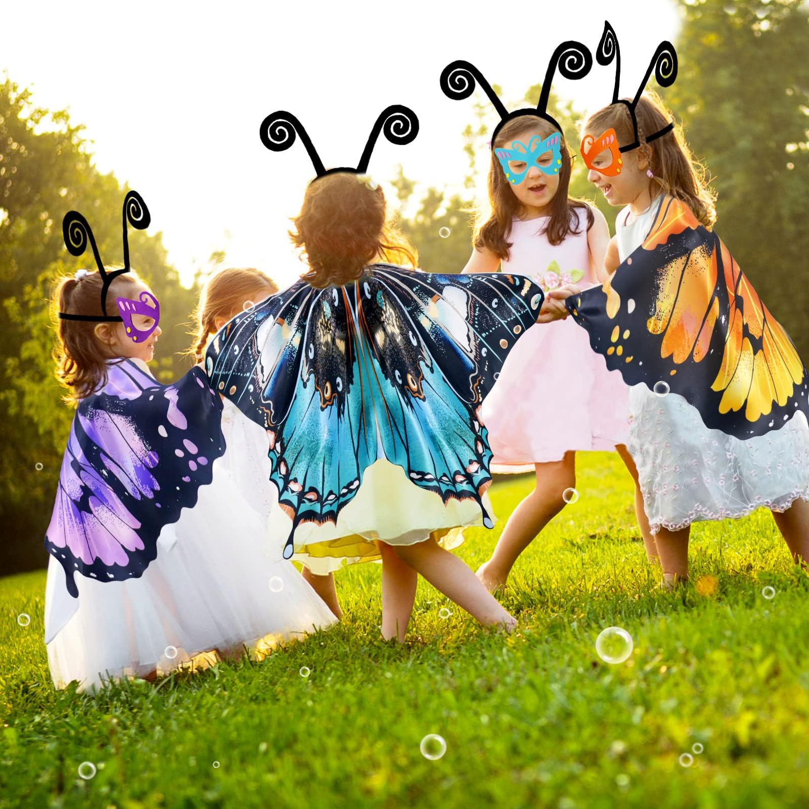 Butterfly Wings Costume Set for Girls – Fairy Dress-Up with Mask & Headband