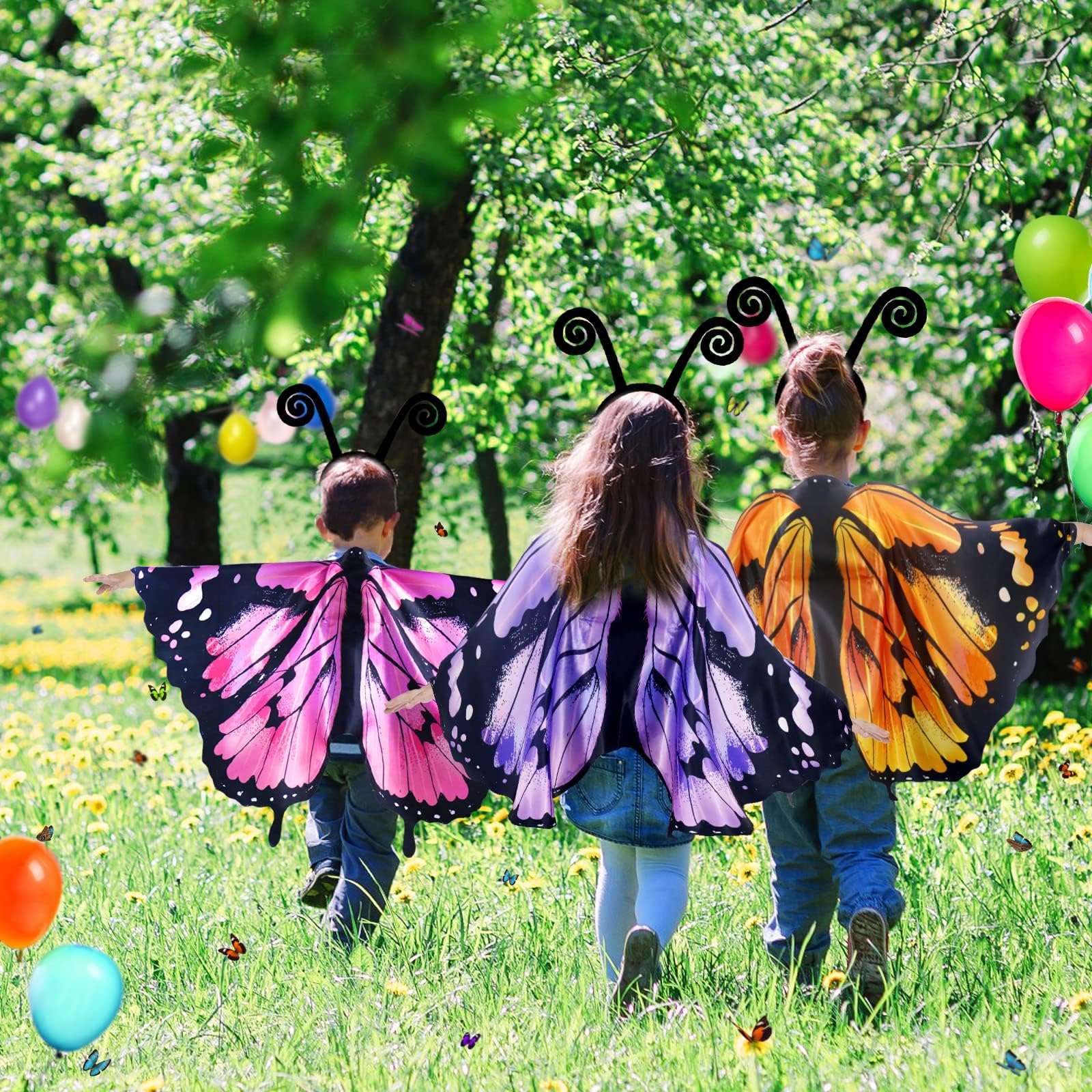 Butterfly Wings Costume Set for Girls – Fairy Dress-Up with Mask & Headband