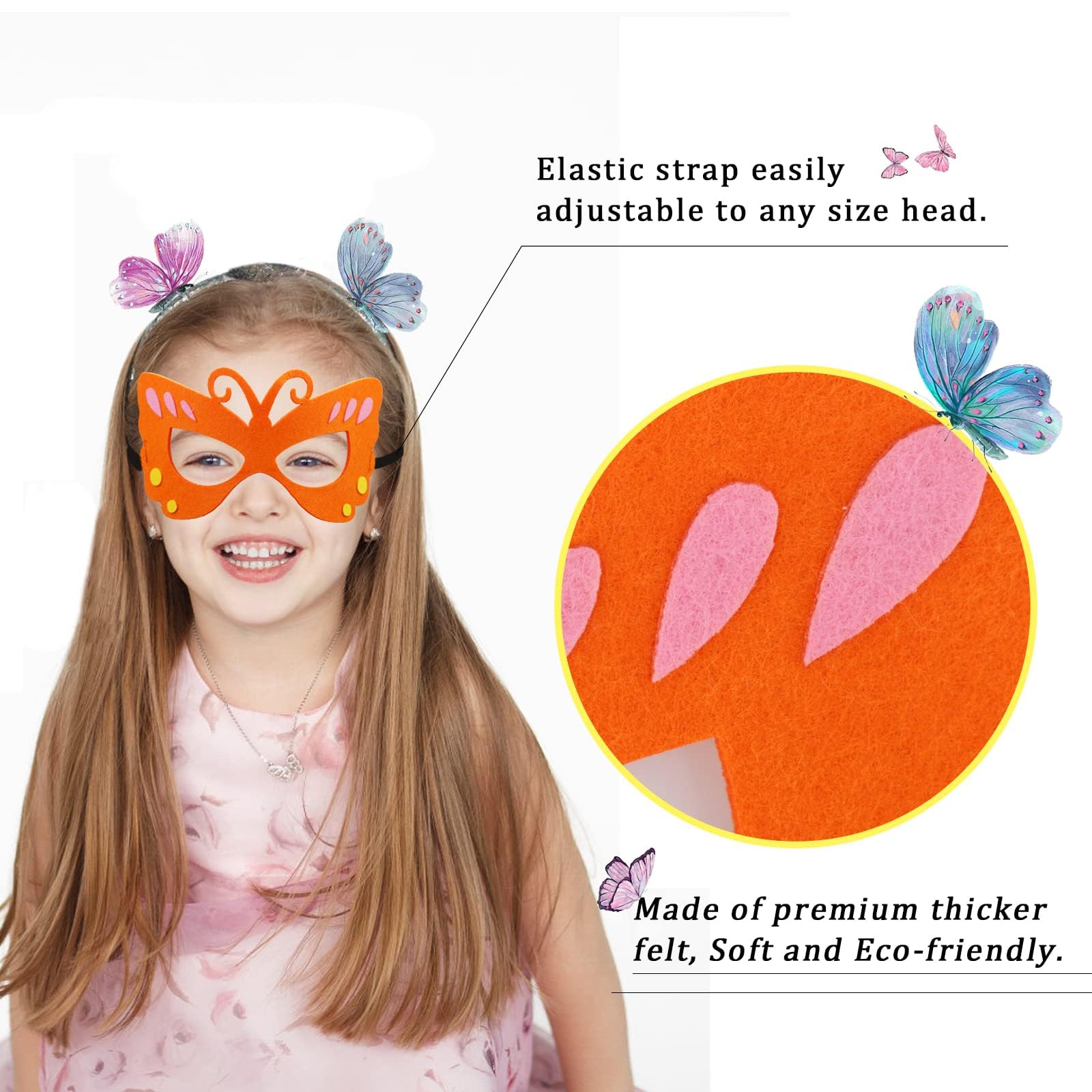 Butterfly Wings Costume Set for Girls – Fairy Dress-Up with Mask & Headband